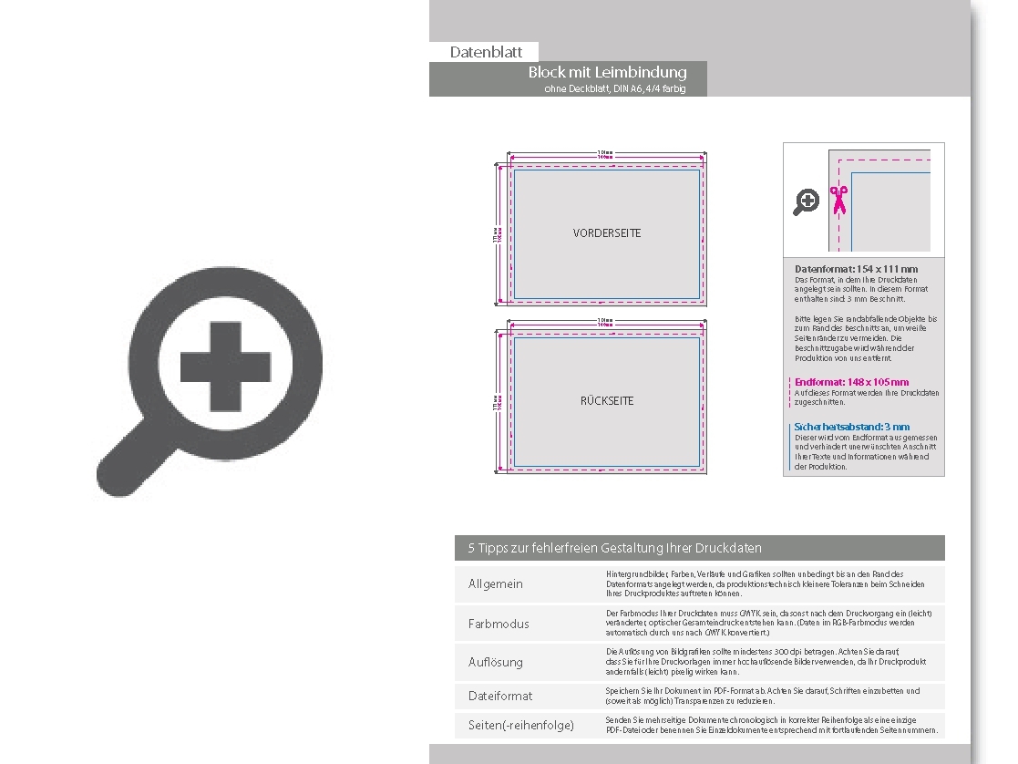 Product Bild block_mit_leimbindung__din_a6_quer__25_blatt__4_4_farbig_beidseitig_bedruckt